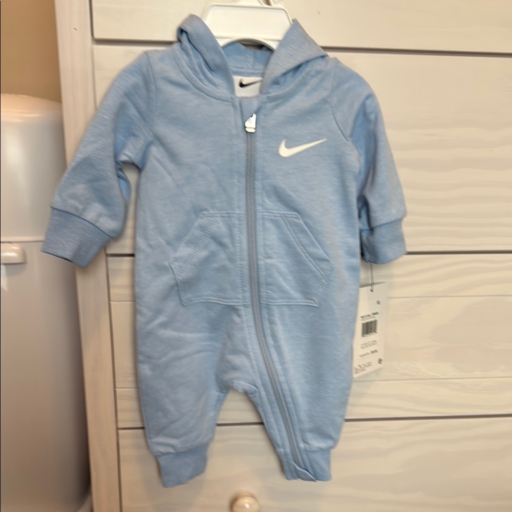 Nike Blue Footies One Piece with Swoosh